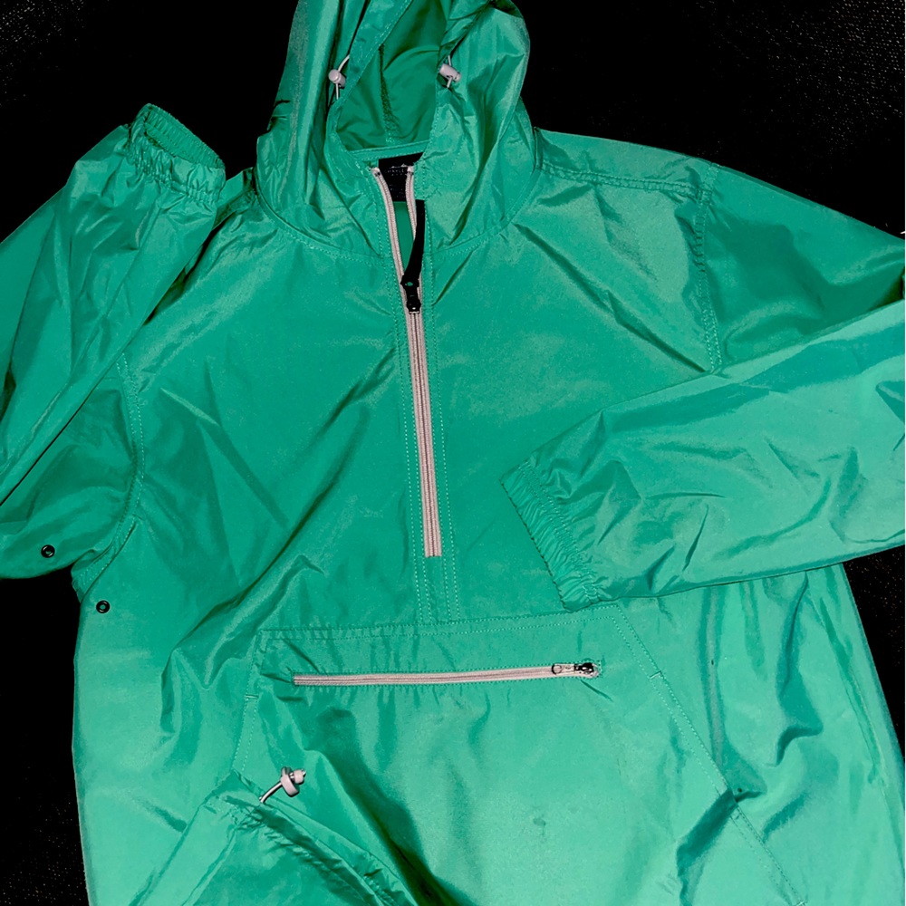Turquoise teal windbreaker